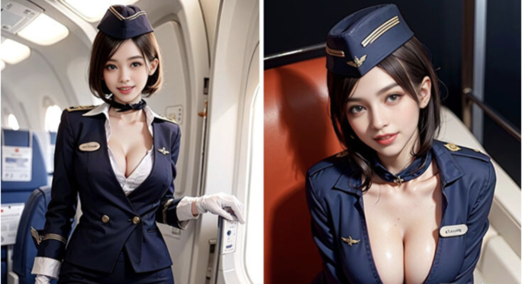 图片[2]-AI美女插画COS魅力空姐引爆Coser圈，展现高度还原和幽默创意！-cos图咖