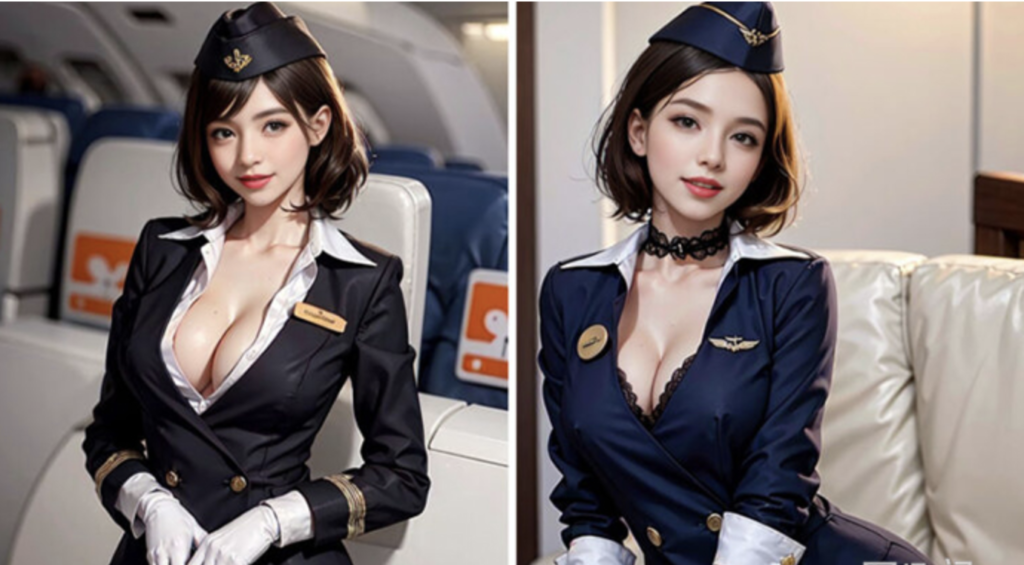 图片[3]-AI美女插画COS魅力空姐引爆Coser圈，展现高度还原和幽默创意！-cos图咖