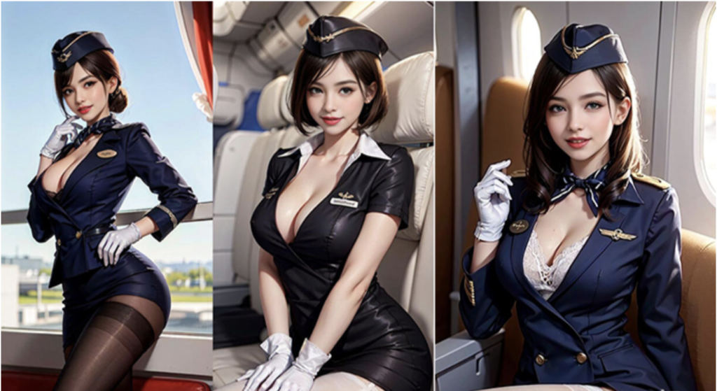 图片[4]-AI美女插画COS魅力空姐引爆Coser圈，展现高度还原和幽默创意！-cos图咖