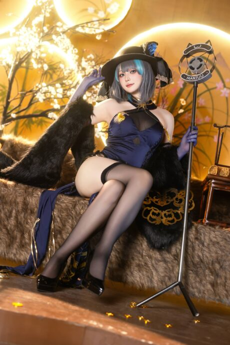 图片[2]-暗夜与晨曦的交响：屿鱼Yukako诠释碧蓝航线柴郡的双重奏-cos图咖