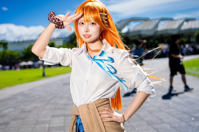 夏日甜心暴击！Reo紫云清夏COS燃爆FF45，橙发绿瞳引爆偶像狂潮-cos图咖