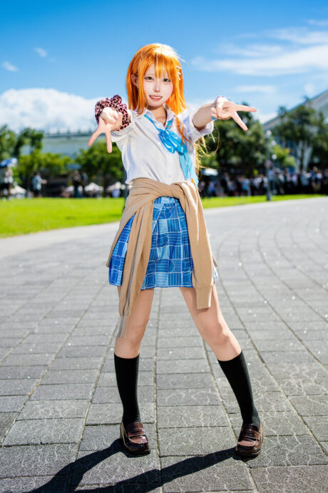 图片[2]-夏日甜心暴击！Reo紫云清夏COS燃爆FF45，橙发绿瞳引爆偶像狂潮-cos图咖