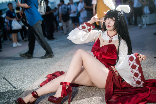 葵Aoi大山COS惊艳FF45，兔耳巫女造型引爆全场-cos图咖