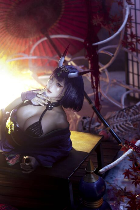 图片[2]-蠢沫沫神级演绎FGO酒吞童子，妖艳鬼王惊艳四座-cos图咖