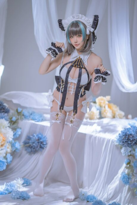图片[2]-心动预警！星之迟迟柴郡内衣COS，猫系舰娘的极致诱惑-cos图咖