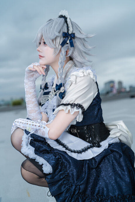 图片[4]-魅影制裁！渚Nagisa化身咲夜，于例大祭掀起绝对领域风暴-cos图咖