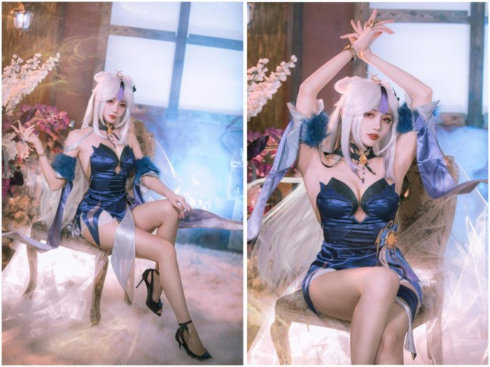 图片[3]-如月灰：蓝白竞泳与幻灵女枪·厄运小姐绝美演绎【持续更新】-cos图咖