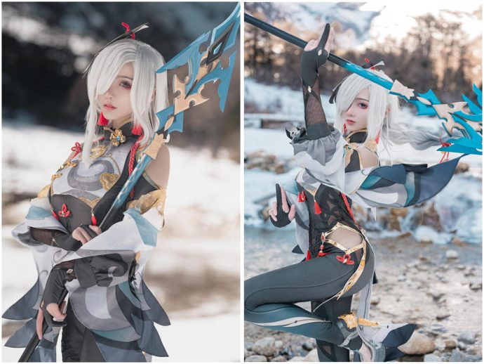 图片[4]-如月灰：蓝白竞泳与幻灵女枪·厄运小姐绝美演绎【持续更新】-cos图咖