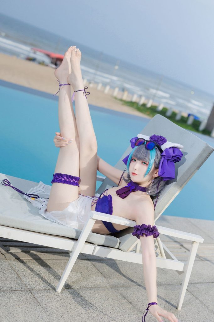 图片[4]-碧蓝夏焰！封疆疆v泳装柴郡COS，以猫系魅影引爆视觉狂潮-cos图咖