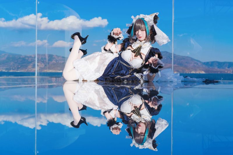 猫系女仆闪电战！封疆疆v蕾丝柴郡COS，以灵动定格皇家灵魂-cos图咖