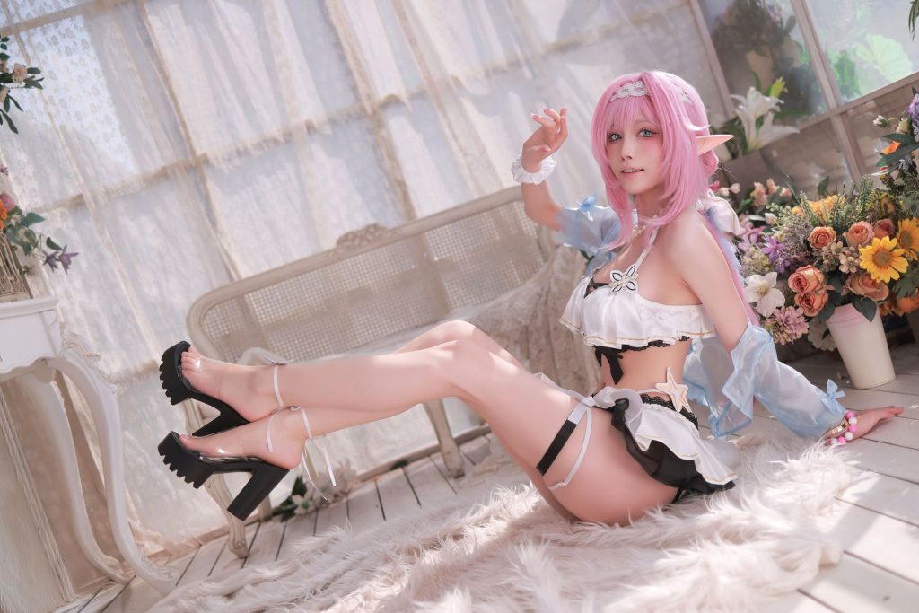 图片[1]-粉耀现世！水淼aqua化身爱莉希雅，以温柔点燃崩坏宇宙-cos图咖