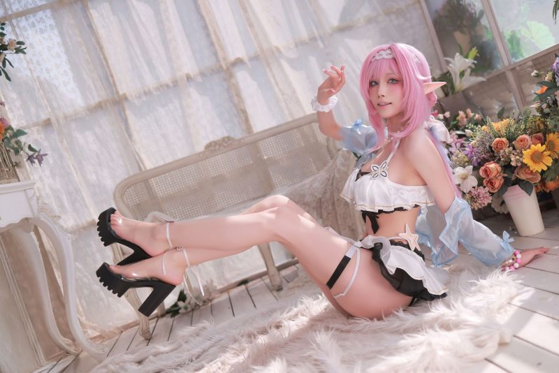 粉耀现世！水淼aqua化身爱莉希雅，以温柔点燃崩坏宇宙-cos图咖