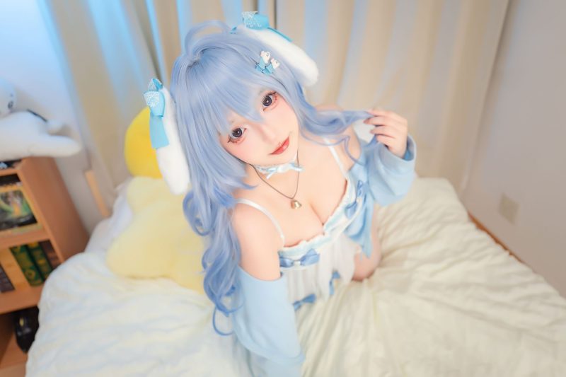 静默之蓝：神楽坂真冬COS甘雨，于无声处见深情-cos图咖