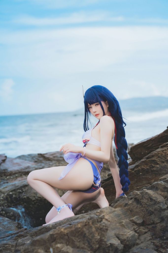 图片[4]-当永恒坠入夏日：桜桃喵泳装雷电将军的海岸诗篇-cos图咖