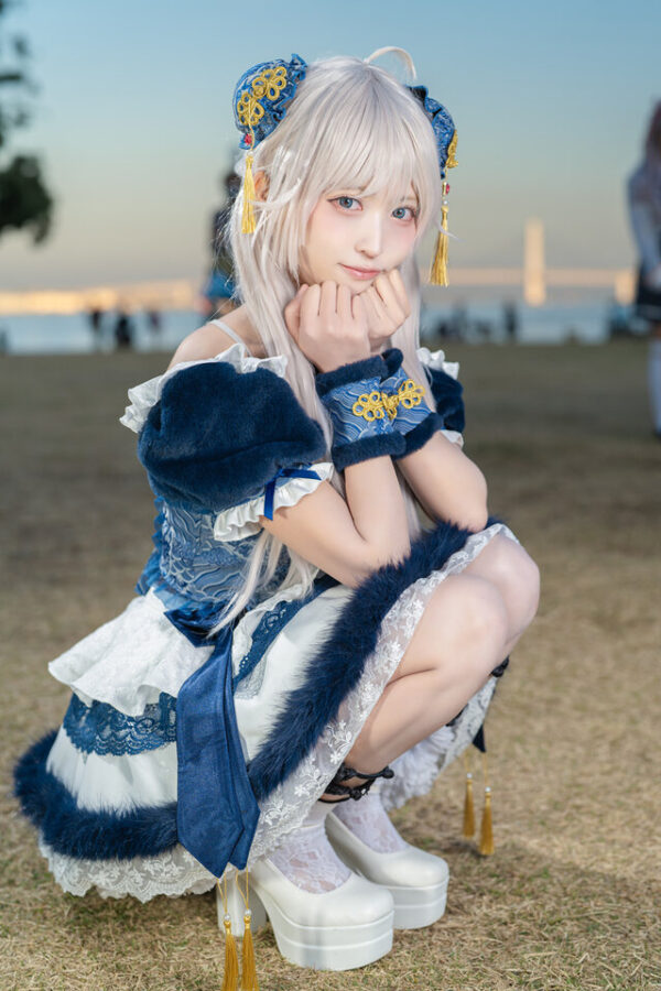 图片[2]-蓝白中国风邂逅横滨海景：猫田Ashu ANIMEK甜美亮相-cos图咖