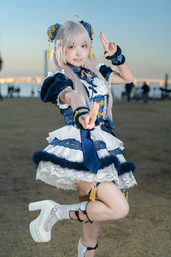 图片[3]-蓝白中国风邂逅横滨海景：猫田Ashu ANIMEK甜美亮相-cos图咖