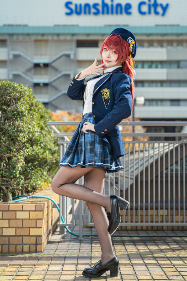 图片[2]-红发船长的学院假日：RihaAmase宝钟玛琳制服席卷池袋阳光城-cos图咖