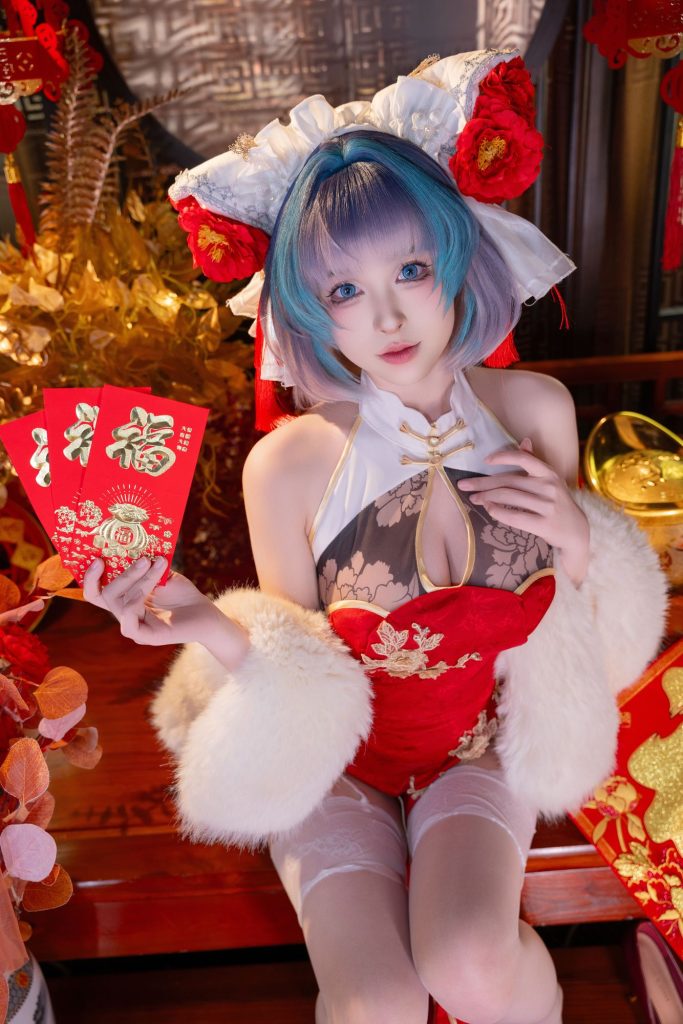 图片[4]-新春灯火下的猫系互动：清水由乃柴郡的亲密距离-cos图咖