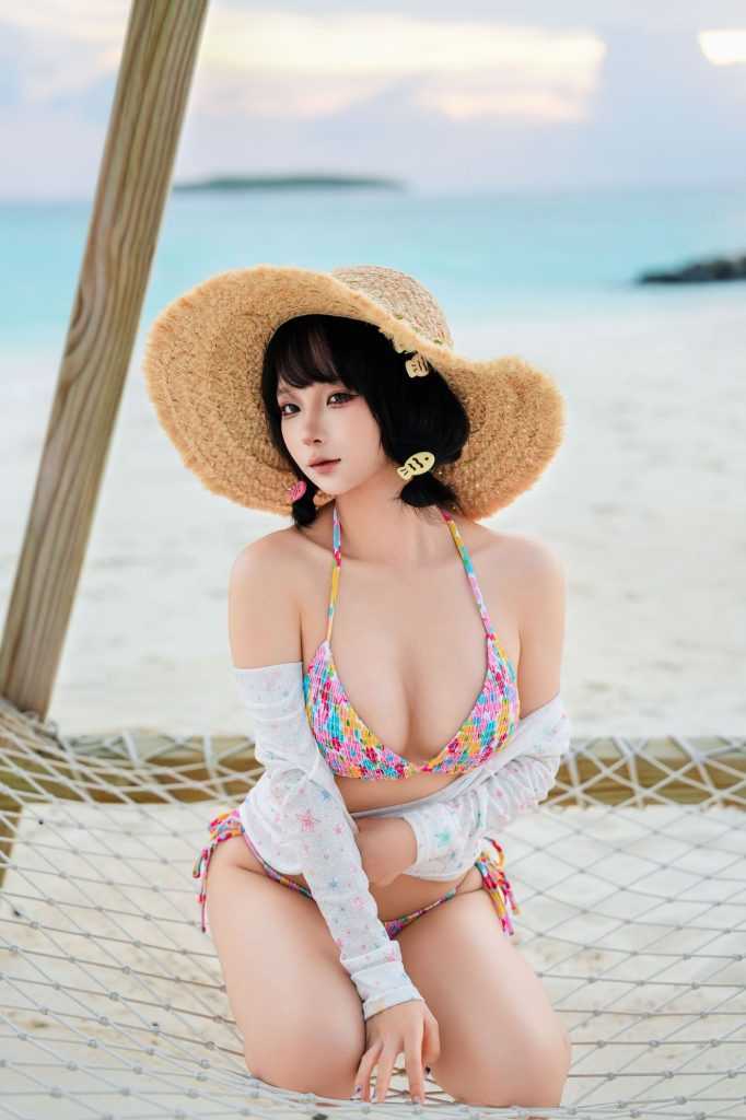 图片[3]-海风草帽中的夏日变奏：蠢沫沫潮汐女孩的活力叙事-cos图咖