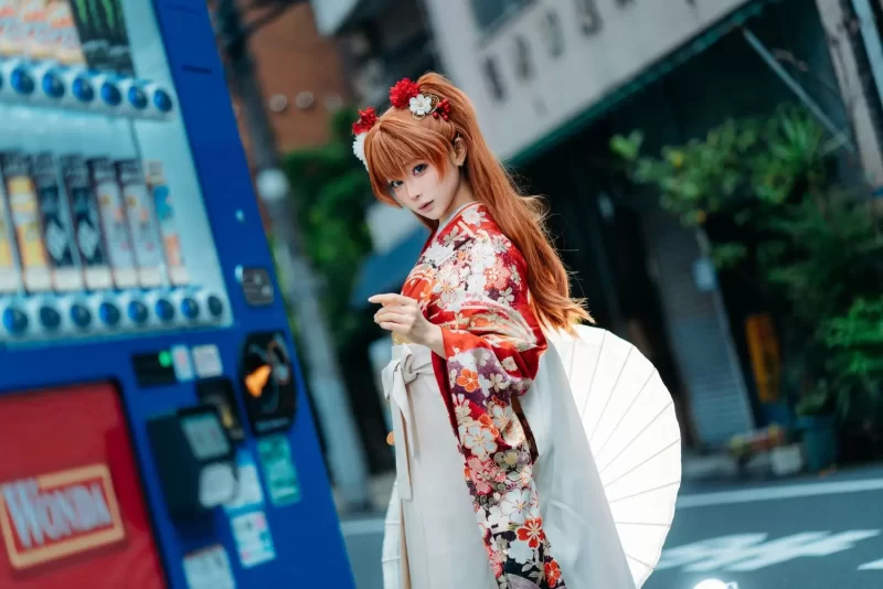 红白和服中的骄傲变奏：蠢沫沫明日香的和风叙事-cos图咖